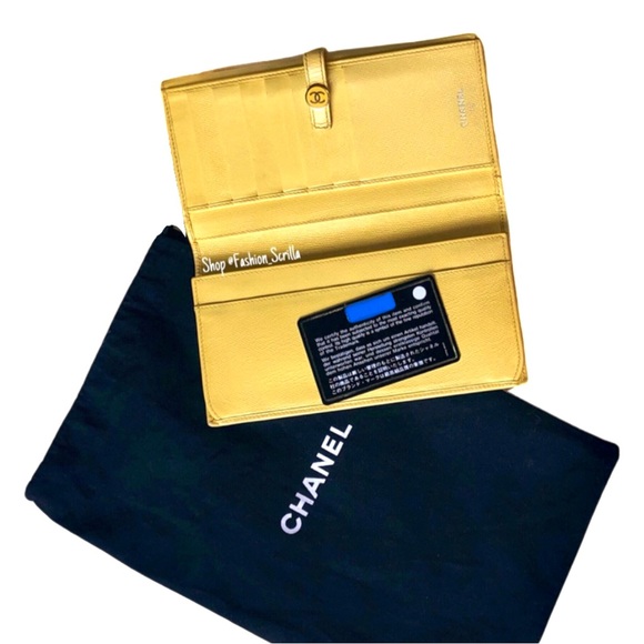 CHANEL Vintage 2004 Easter Caviar Leather Snap Closure Leather Long Wallet NWOT - Picture 13 of 13